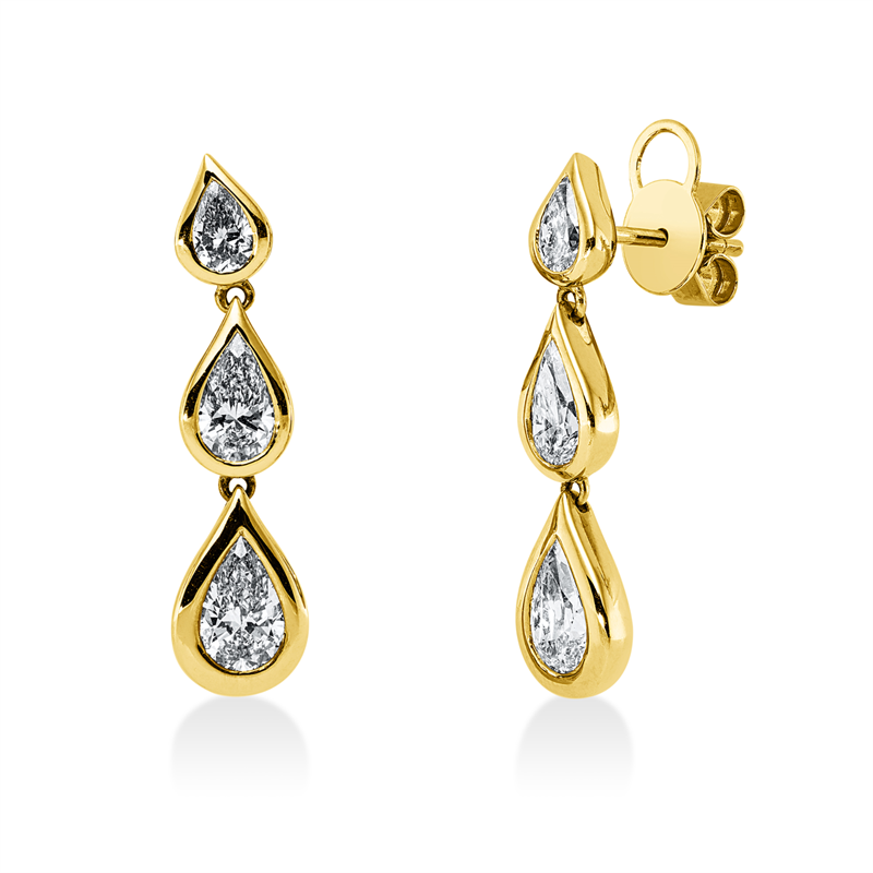 Ohrschmuck    aus 750/-18 Karat Gelbgold mit 6 Diamanten 3