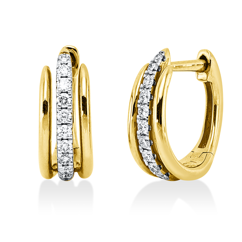Creolen    aus 750/-18 Karat Gelbgold / Weißgold mit 20 Diamanten 0