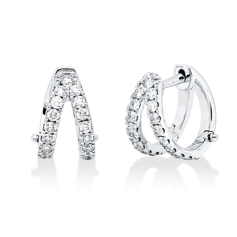 Creolen    aus 585/-14 Karat Weißgold mit 34 Diamanten 0