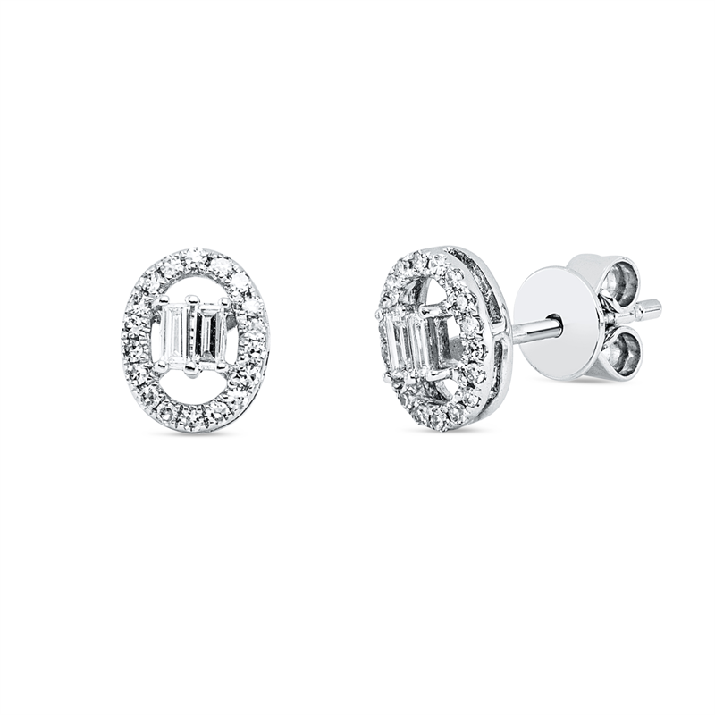 Ohrstecker    aus 585/-14 Karat Weißgold mit 40 Diamanten 0