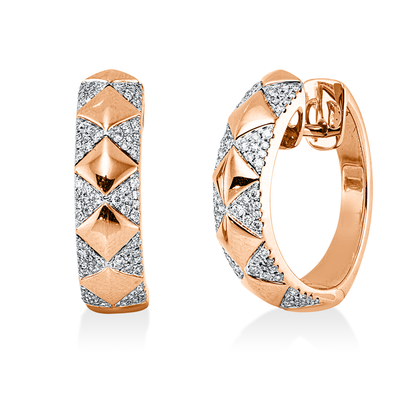 Creolen    aus 750/-18 Karat Rotgold / Weißgold mit 160 Diamanten 0