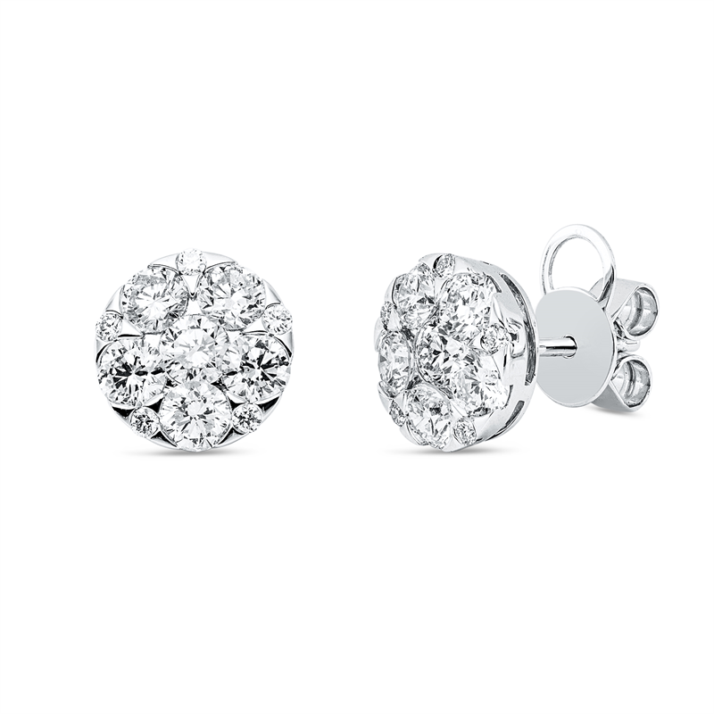 Ohrstecker    aus 750/-18 Karat Weißgold mit 22 Diamanten 2