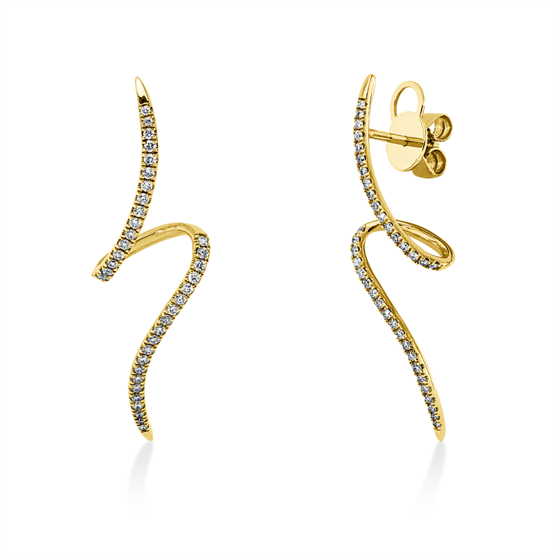 Ohrstecker    aus 750/-18 Karat Gelbgold mit 74 Diamanten 0