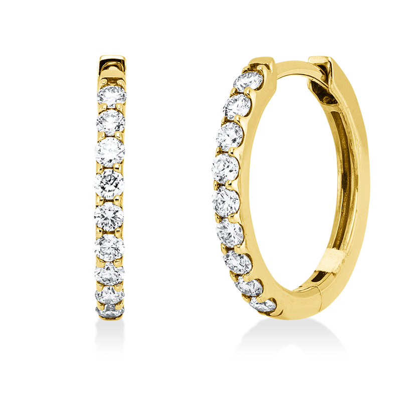 Creolen    aus 585/-14 Karat Gelbgold mit 18 Diamanten 0