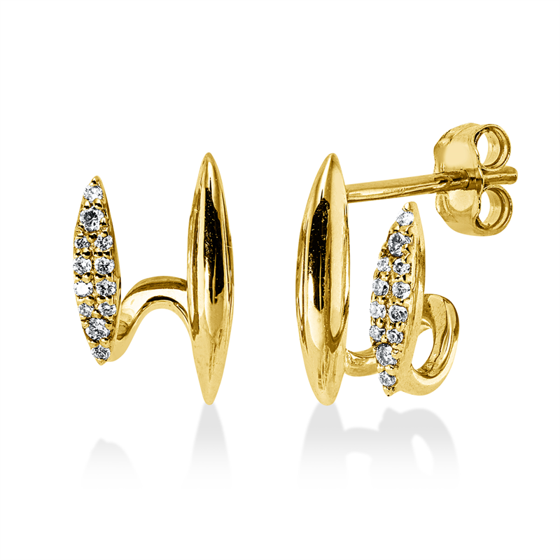 Ohrstecker    aus 750/-18 Karat Gelbgold mit 24 Diamanten 0