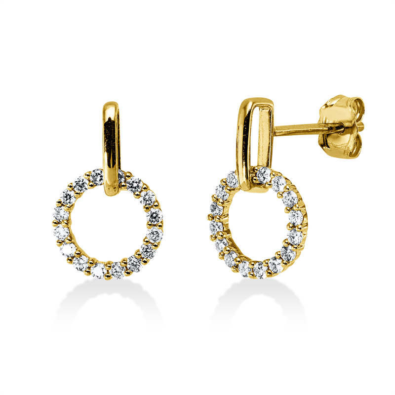 Ohrstecker    aus 750/-18 Karat Gelbgold mit 32 Diamanten 0