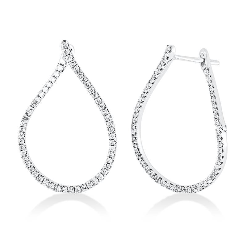 Creolen    aus 750/-18 Karat Weißgold mit 108 Diamanten 0