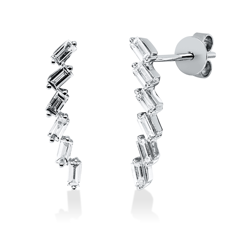 Ohrstecker    aus 750/-18 Karat Weißgold mit 12 Diamanten 0
