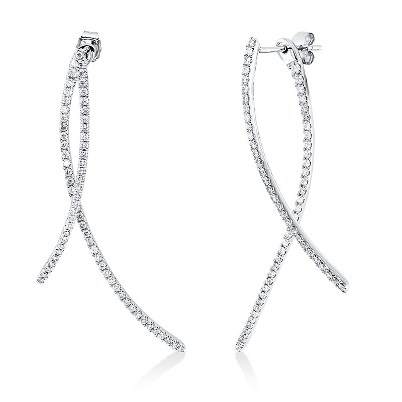 Ohrschmuck    aus 750/-18 Karat Weißgold mit 134 Diamanten 0