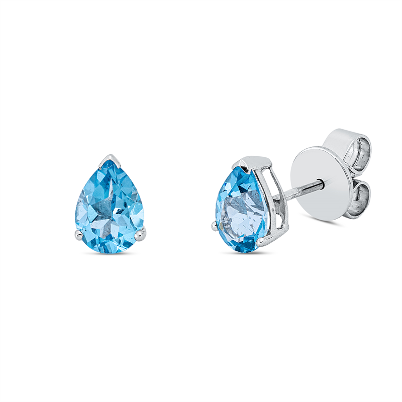 Ohrstecker mit Topas  aus 750/-18 Karat Weißgold  