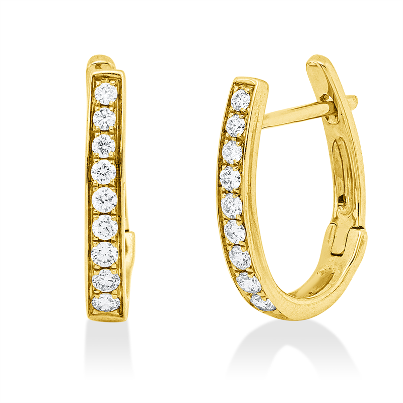 Creolen    aus 750/-18 Karat Gelbgold mit 18 Diamanten 0