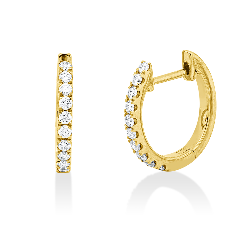 Creolen    aus 750/-18 Karat Gelbgold mit 20 Diamanten 0