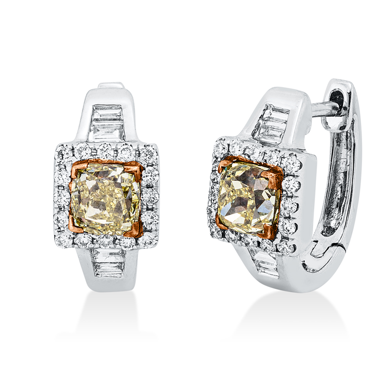 Ohrschmuck    aus 750/-18 Karat Weißgold / Rotgold mit 42 Diamanten 1