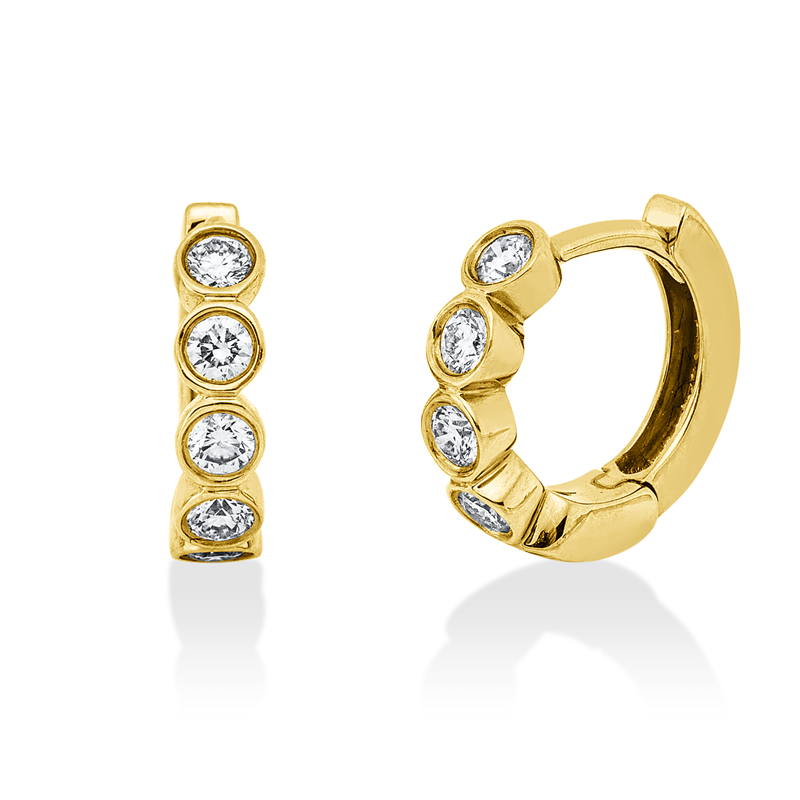 Creolen    aus 750/-18 Karat Gelbgold mit 10 Diamanten 0