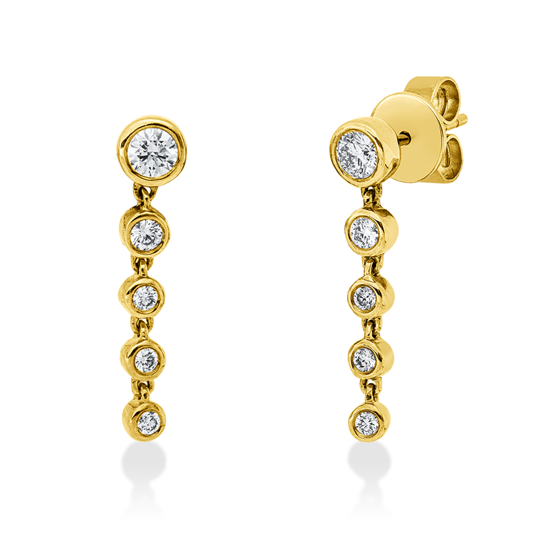 Ohrschmuck    aus 750/-18 Karat Gelbgold mit 10 Diamanten 0