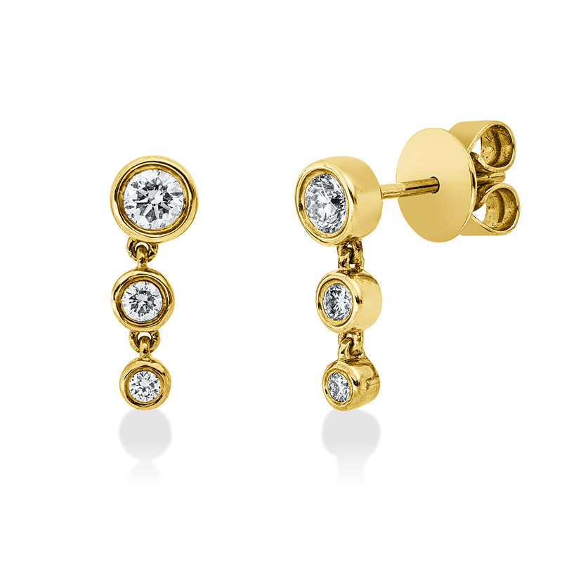 Ohrstecker    aus 750/-18 Karat Gelbgold mit 6 Diamanten 0