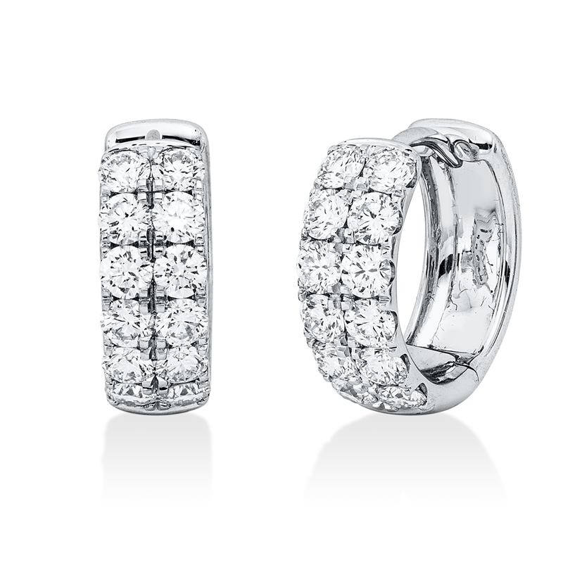 Creolen    aus 750/-18 Karat Weißgold mit 24 Diamanten 1