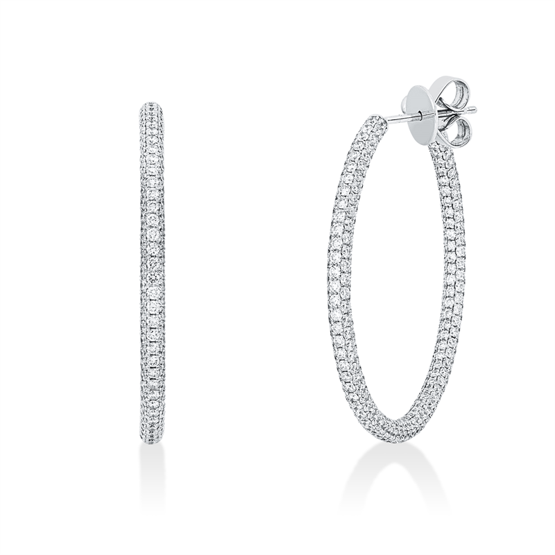 Creolen    aus 750/-18 Karat Weißgold mit 858 Diamanten 5