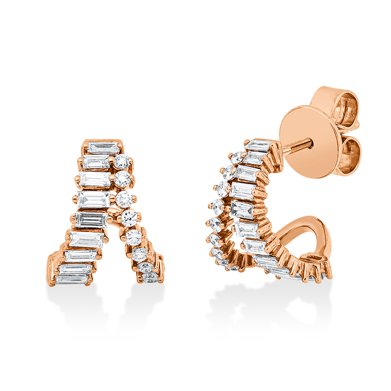 Ohrstecker    aus 750/-18 Karat Rotgold mit 46 Diamanten 0