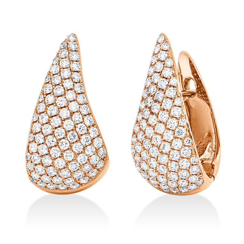 Creolen    aus 750/-18 Karat Rotgold mit 154 Diamanten 1
