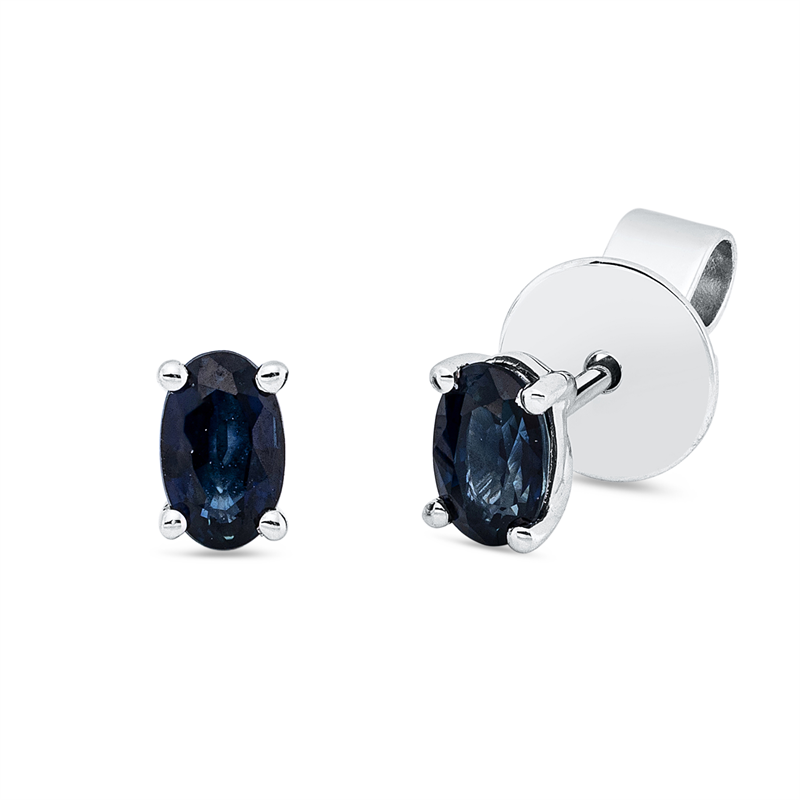 Ohrstecker mit Saphir  aus 750/-18 Karat Weißgold  