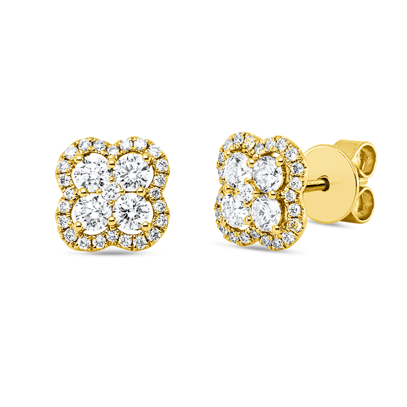 Ohrstecker mit Rubin  aus 750/-18 Karat Gelbgold mit 2 Diamanten 0