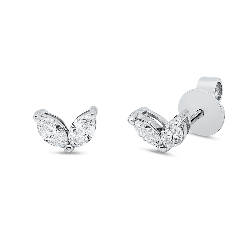 Ohrstecker    aus 750/-18 Karat Weißgold mit 4 Diamanten 0