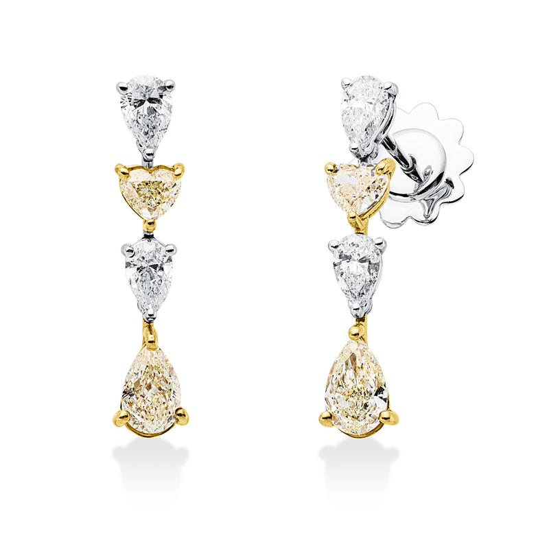 Ohrschmuck    aus 750/-18 Karat Weißgold / Gelbgold mit 8 Diamanten 2
