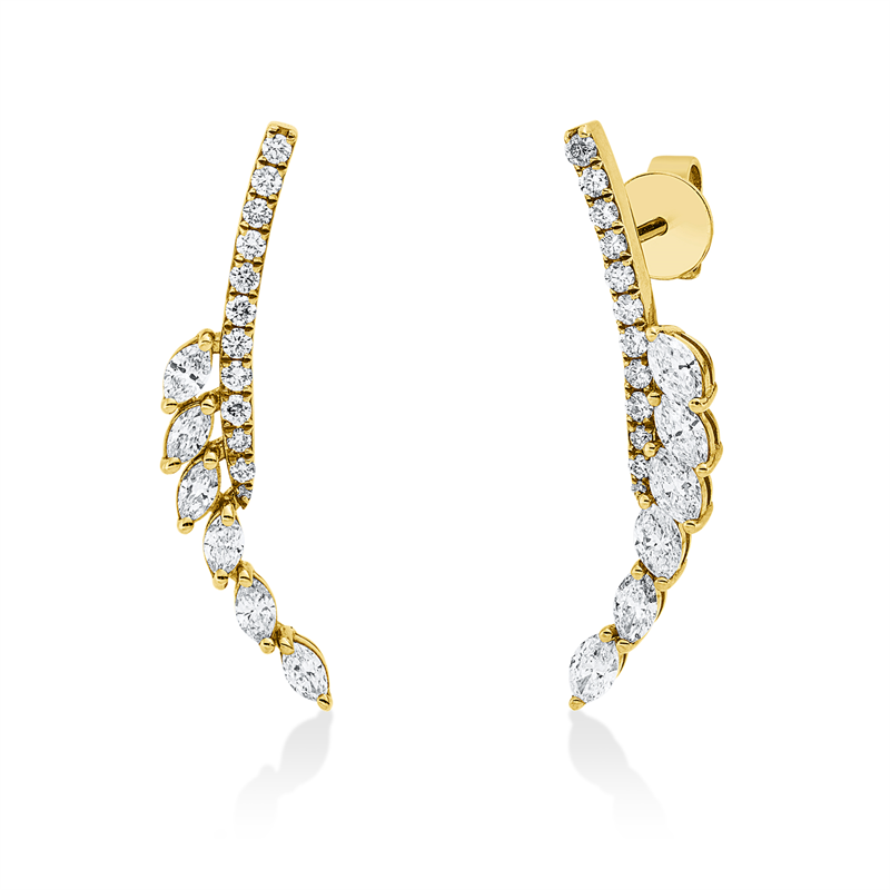Ohrstecker    aus 750/-18 Karat Gelbgold mit 36 Diamanten 1