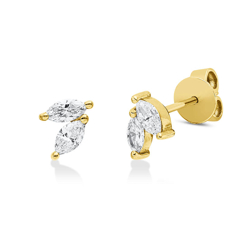 Ohrstecker    aus 750/-18 Karat Gelbgold mit 4 Diamanten 0