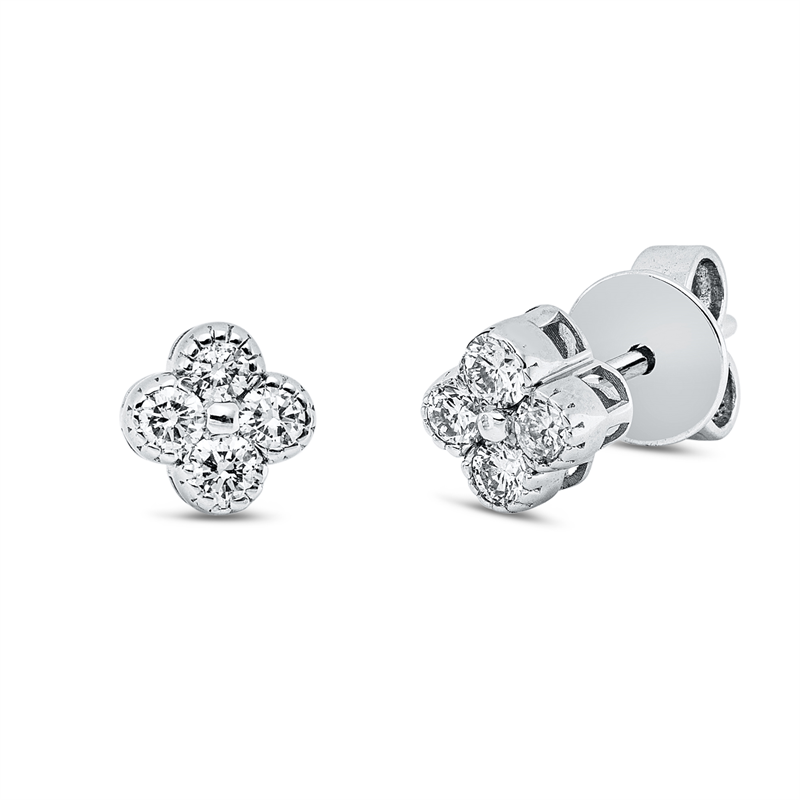 Ohrstecker    aus 750/-18 Karat Weißgold mit 8 Diamanten 0