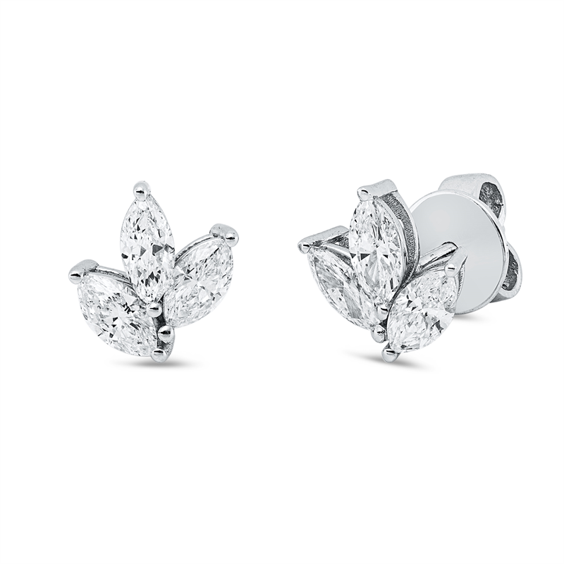 Ohrstecker    aus 750/-18 Karat Weißgold mit 6 Diamanten 0