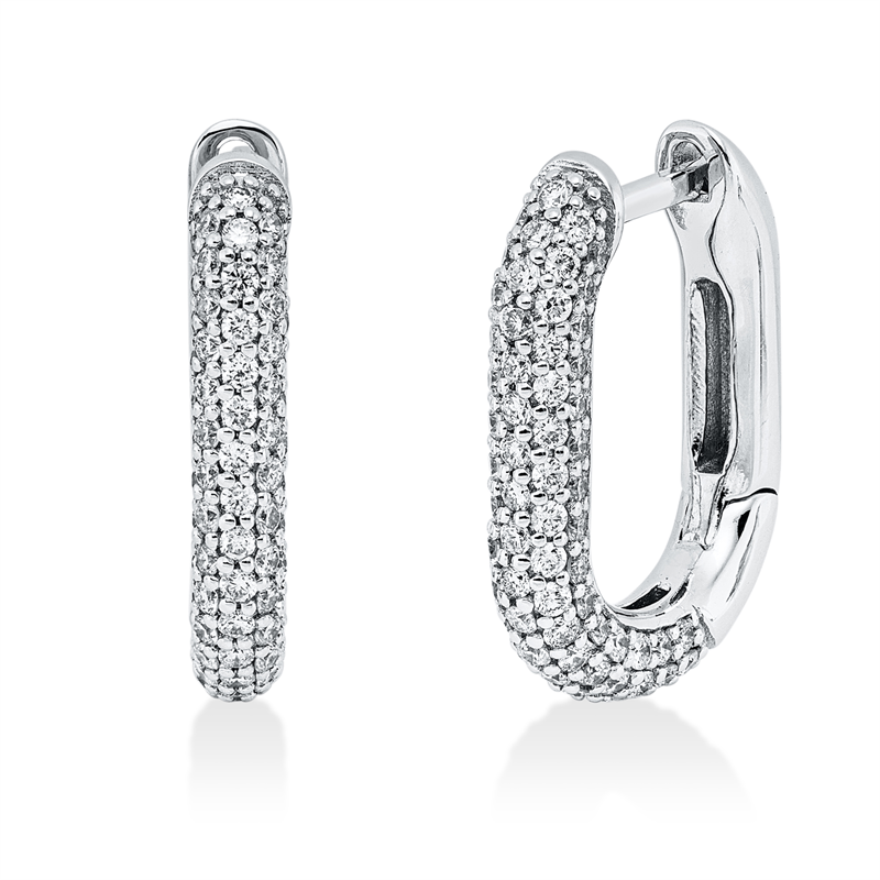 Creolen    aus 750/-18 Karat Weißgold mit 164 Diamanten 1