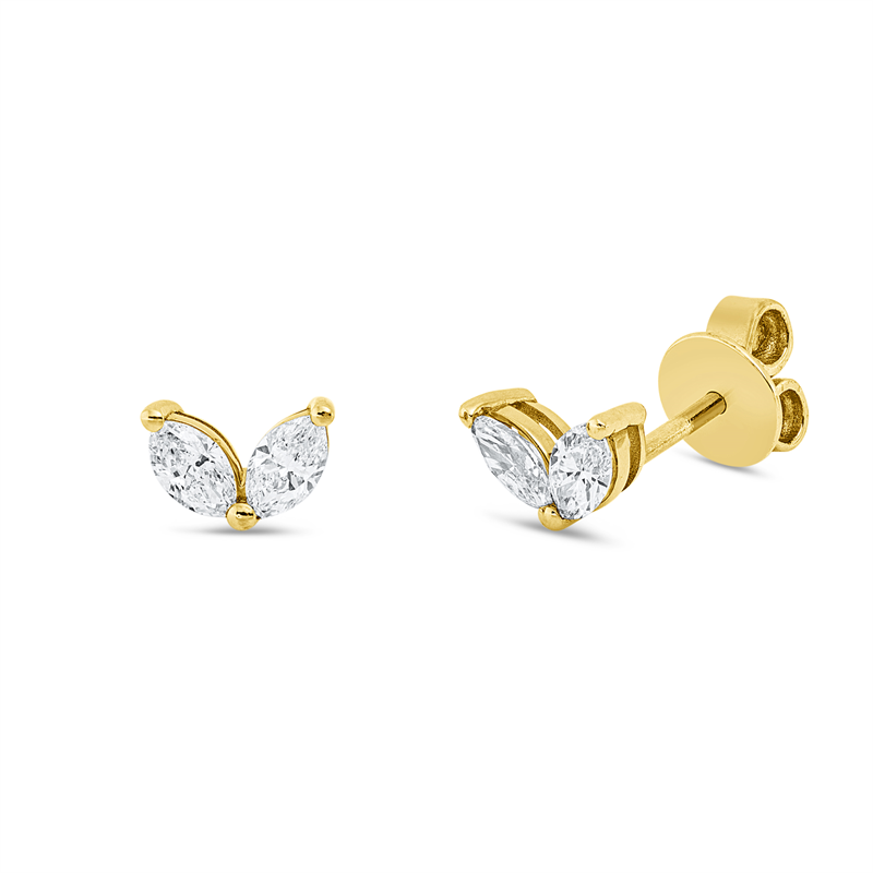 Ohrstecker    aus 750/-18 Karat Gelbgold mit 4 Diamanten 0