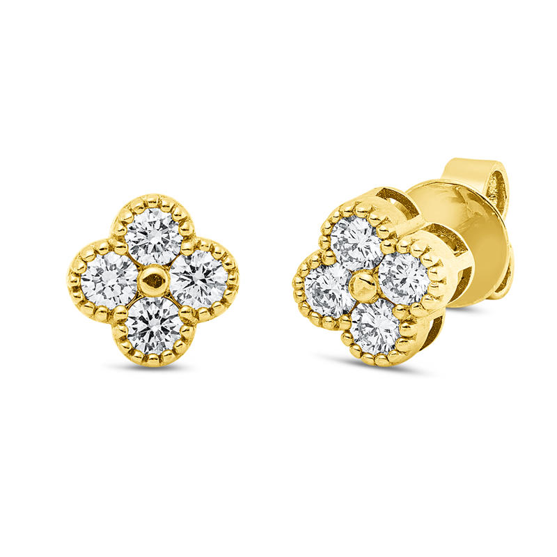 Ohrstecker    aus 750/-18 Karat Gelbgold mit 8 Diamanten 0