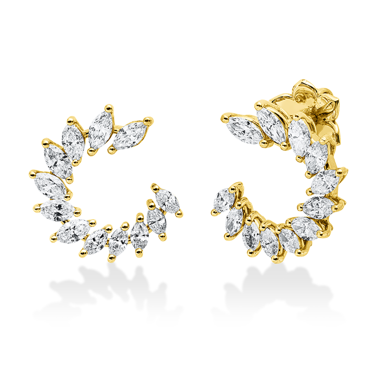 Ohrstecker    aus 750/-18 Karat Gelbgold mit 24 Diamanten 1