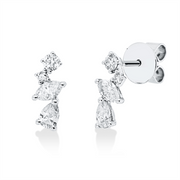 Ohrstecker    aus 750/-18 Karat Weißgold mit 8 Diamanten 0