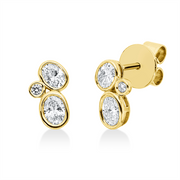Ohrstecker    aus 750/-18 Karat Gelbgold mit 6 Diamanten 0
