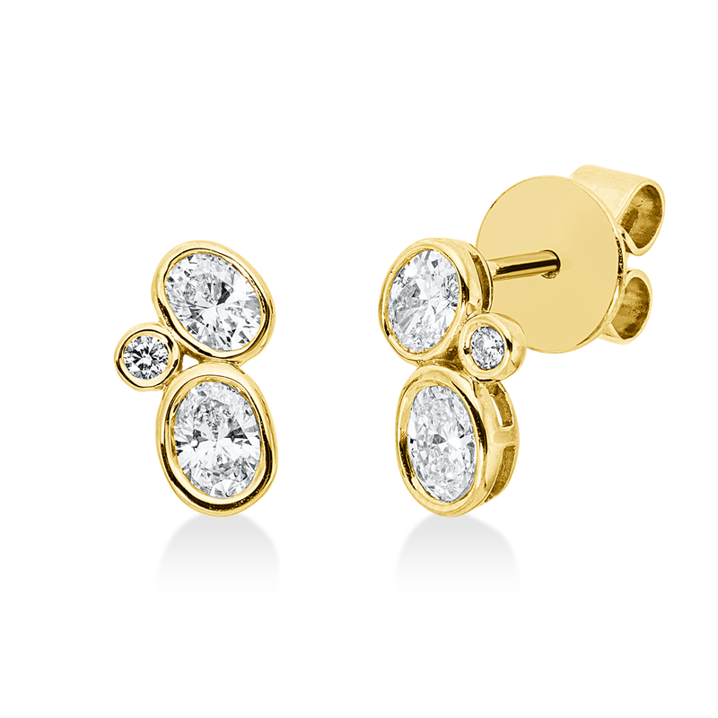 Ohrstecker    aus 750/-18 Karat Gelbgold mit 6 Diamanten 0