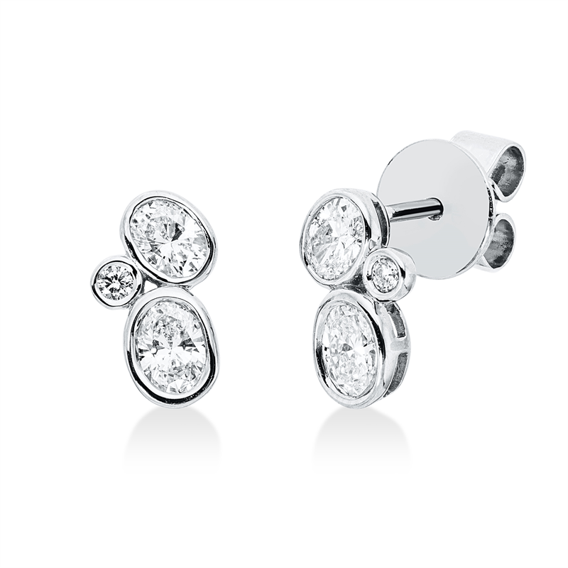 Ohrstecker    aus 750/-18 Karat Weißgold mit 6 Diamanten 0