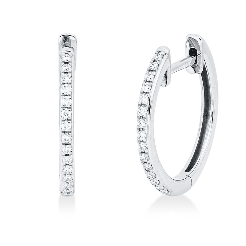 Creolen    aus 750/-18 Karat Weißgold mit 30 Diamanten 0