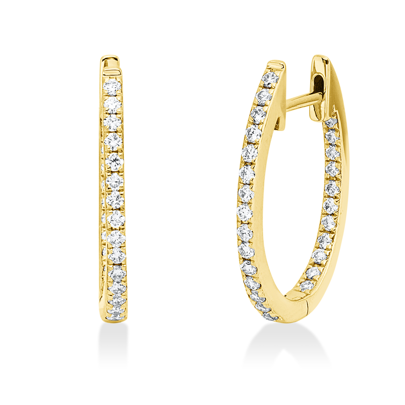 Creolen    aus 750/-18 Karat Gelbgold mit 52 Diamanten 0
