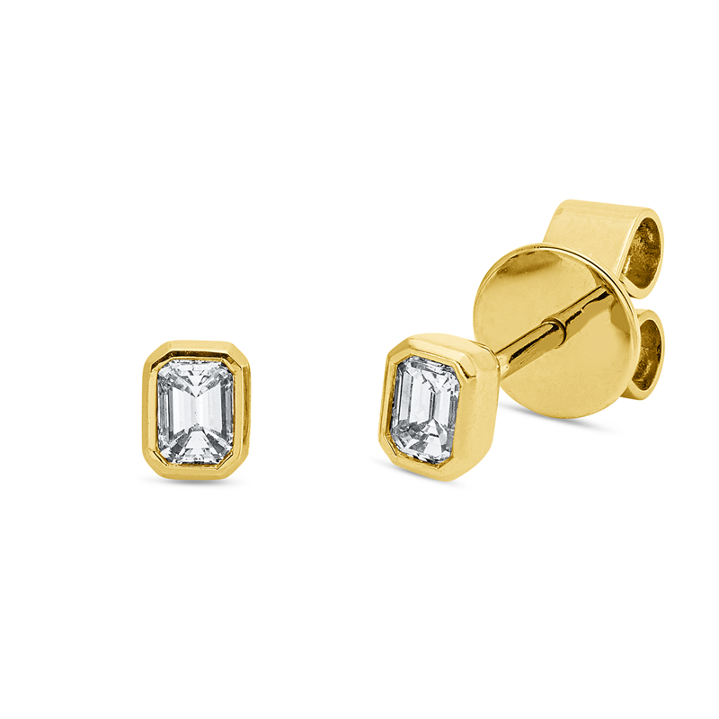 Ohrstecker    aus 750/-18 Karat Gelbgold mit 2 Diamanten 0