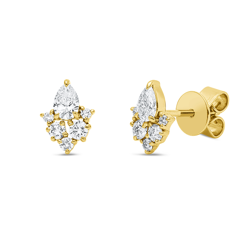 Ohrstecker    aus 750/-18 Karat Gelbgold mit 12 Diamanten 0
