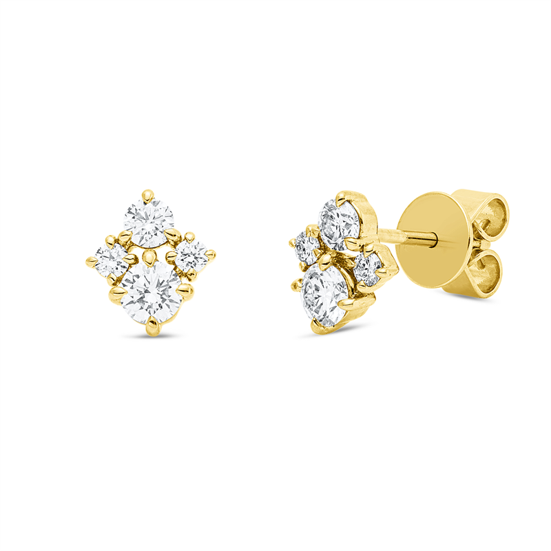 Ohrstecker    aus 750/-18 Karat Gelbgold mit 8 Diamanten 0