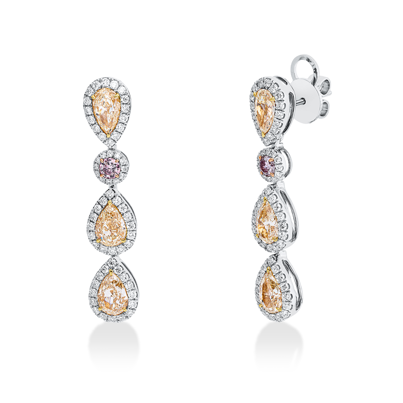 Ohrschmuck    aus 750/-18 Karat Weißgold / Gelbgold / Rotgold mit 128 Diamanten 4