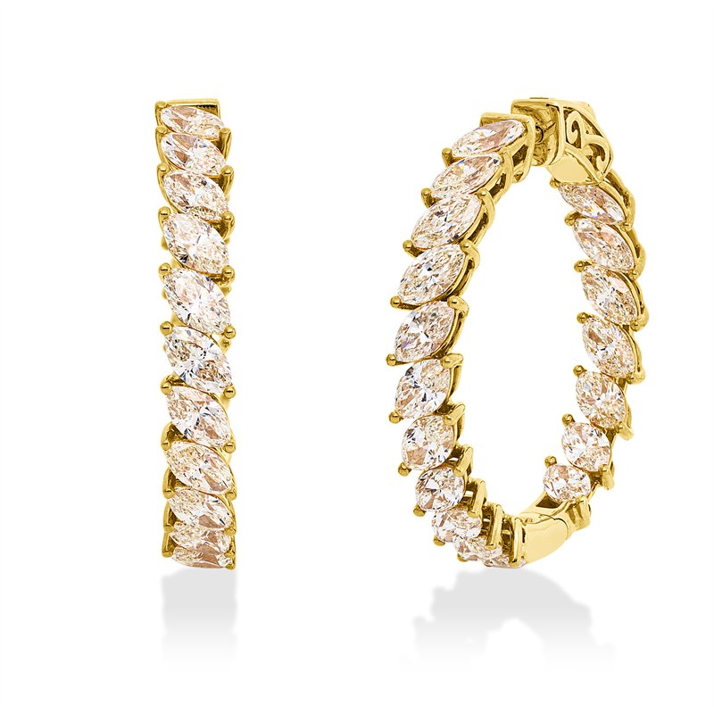 Creolen    aus 750/-18 Karat Gelbgold mit 36 Diamanten 6