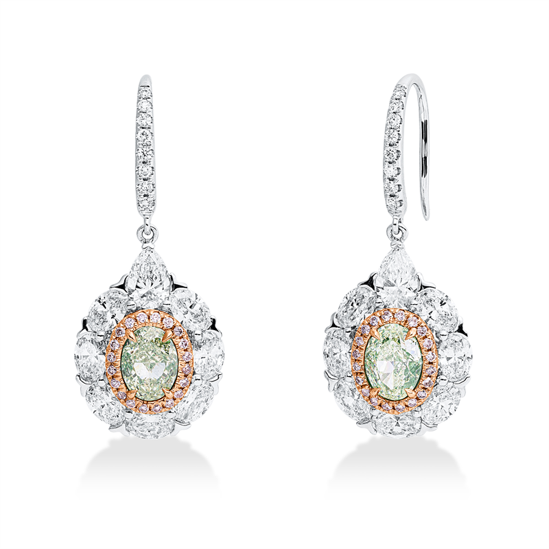 Ohrschmuck    aus 750/-18 Karat Weißgold / Rotgold mit 74 Diamanten 5