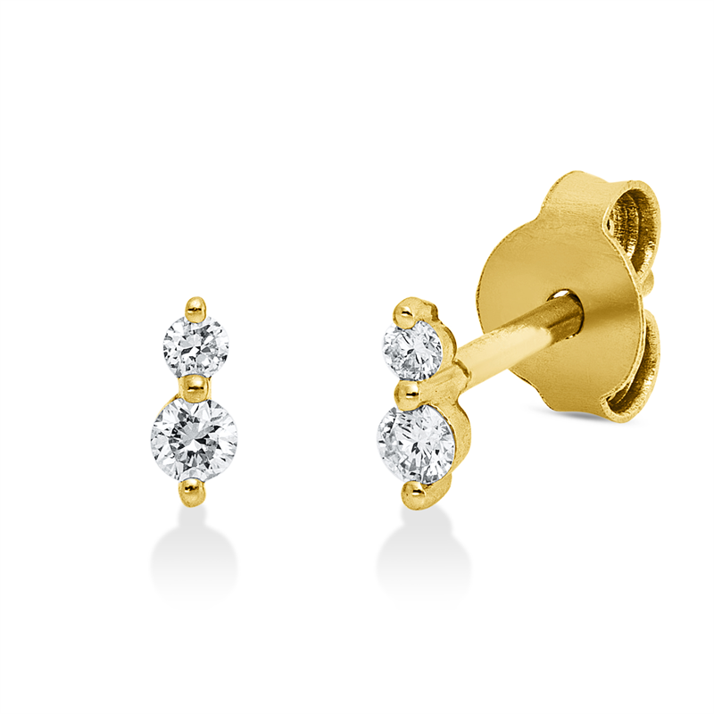 Ohrstecker    aus 750/-18 Karat Gelbgold mit 4 Diamanten 0
