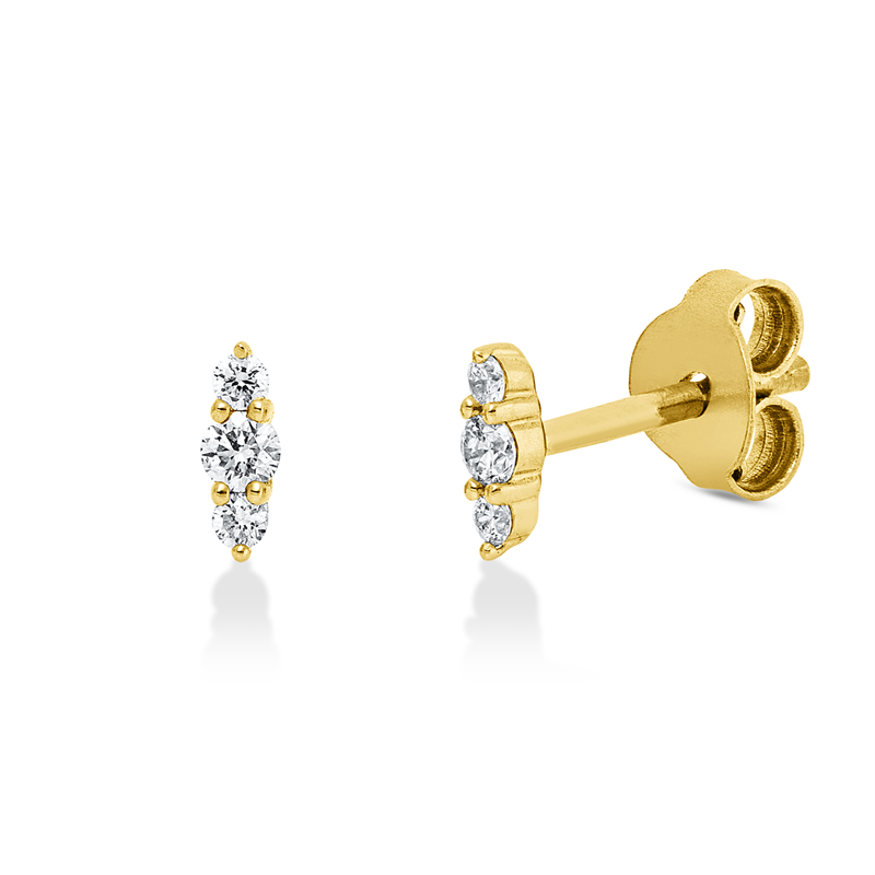 Ohrstecker    aus 750/-18 Karat Gelbgold mit 6 Diamanten 0